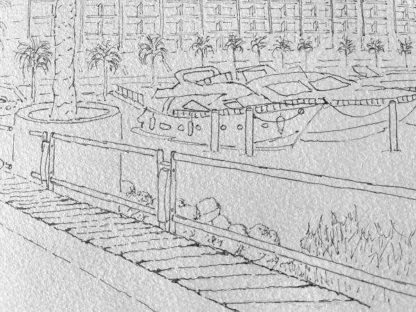 Test tratto disegno su carta ruvida da acquerello con penna stilografica Pilot Kakuno